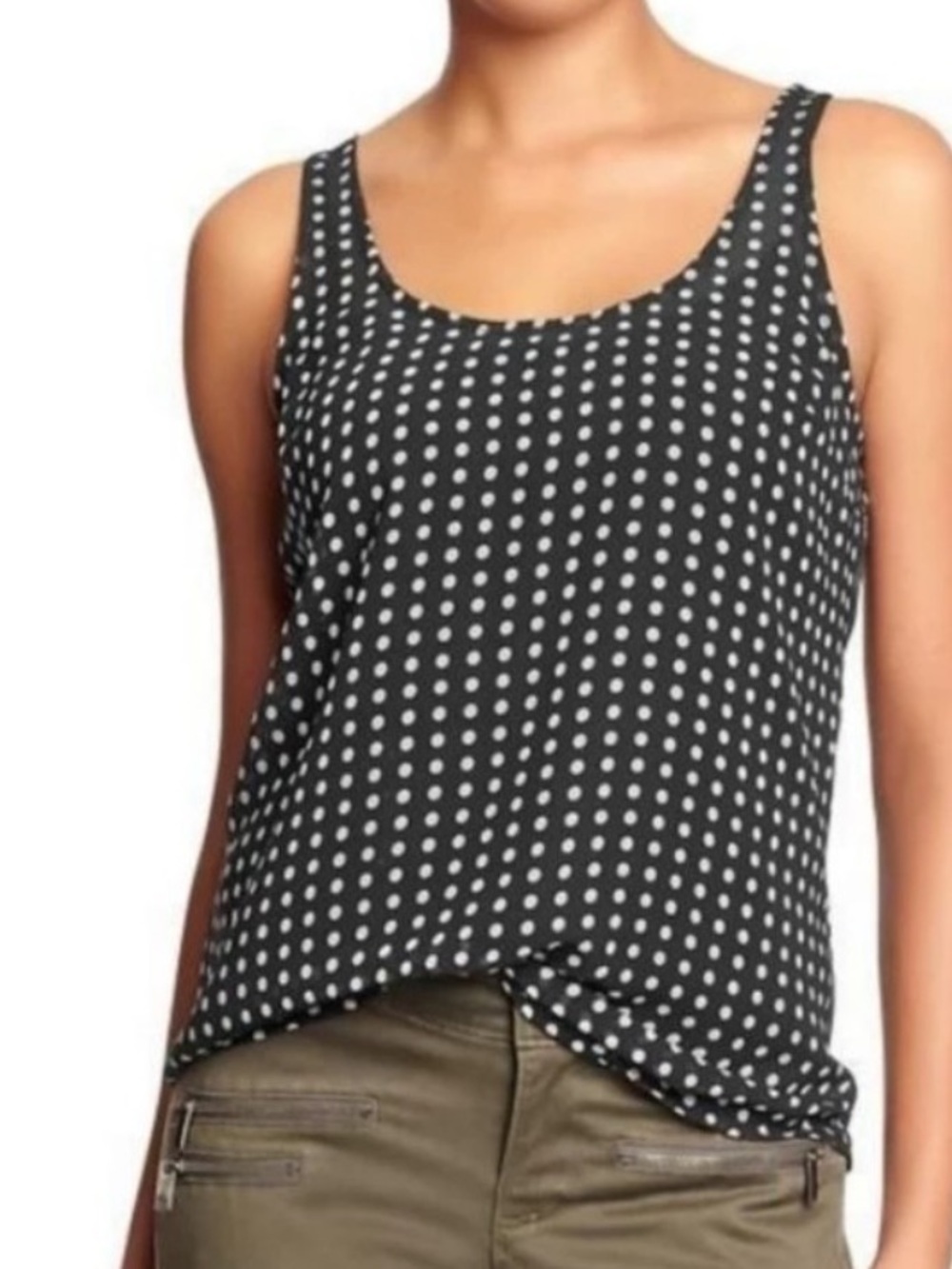 Charter Club Black and White Polka Dot Tank